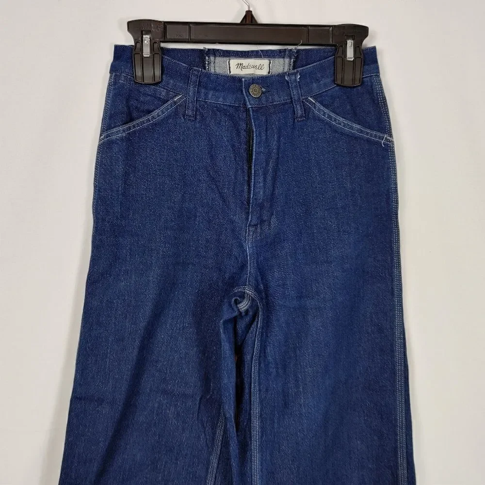 Madewell womens Wide-Leg Crop Jeans: Lace-Up Edition $148 F3533 W26.Waist 13.5" - Picture 4 of 8